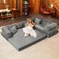 Jaxx Unsofa 2-Piece Modular Right Facing L-Shaped Sectional in Elephant Dark Grey, , large