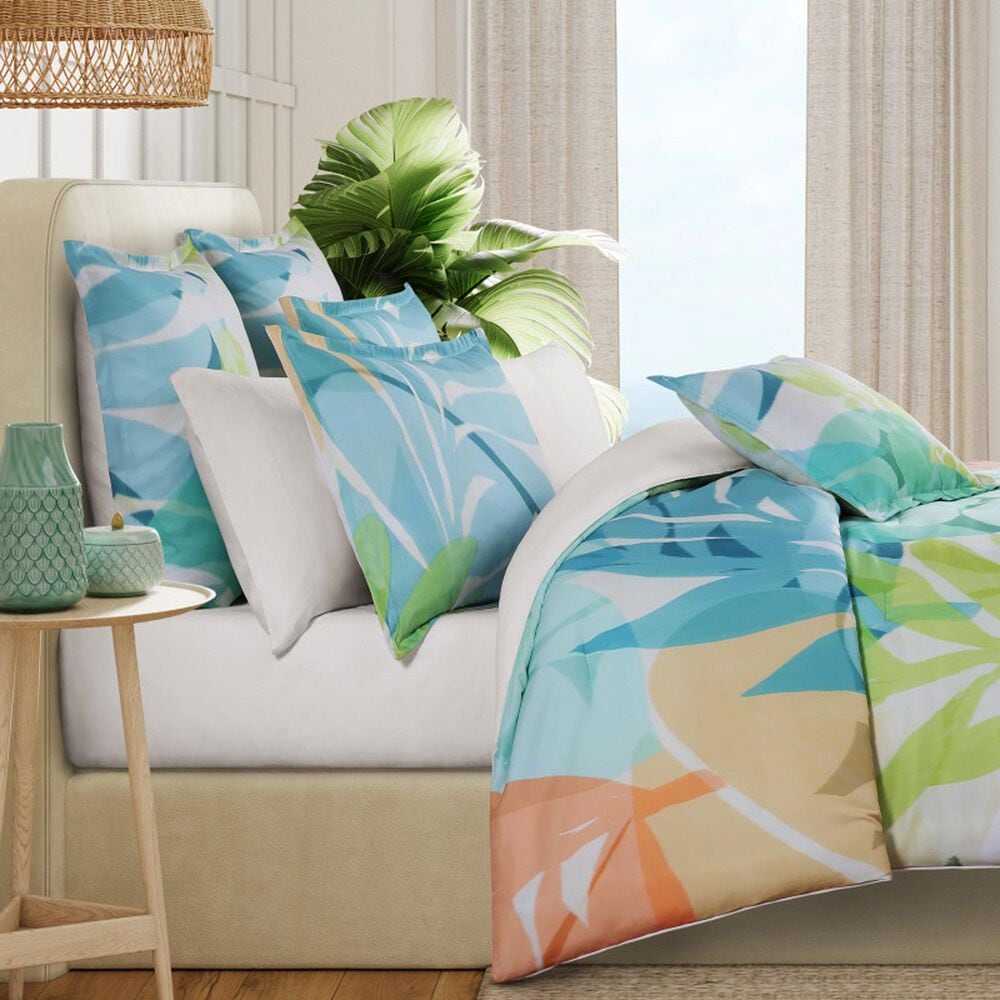 J. Queen New York Tiki 26&quot; Square Euro Pillow Sham in Green, , large