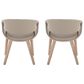 LumiSource Curvo Contemporary Upholstered Chair in Whitewashed Wood and Light Grey Faux Leather by LumiSource - Set of 2, , large