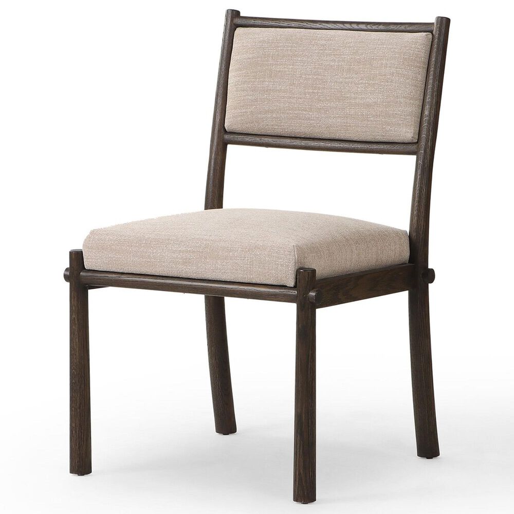 Four Hands Akiro Dining Side Chair with Laken Stone Fabric in Warm Oak, , large
