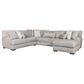 Albany Furniture 3-Piece Stationary Right Facing Sectional in Silver, , large