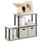 HOMLUX 3-Tier Ladder Display Bookshelf in White and Black, , large