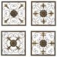 Maple and Jade 16" x 16" Rustic Wall Decor in Gold and Black (Set of 4), , large