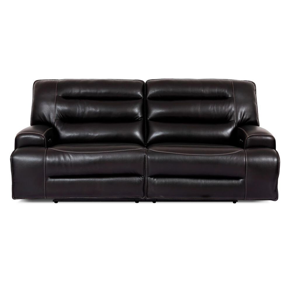 Oxford Furniture Power Reclining Sofa with Power Headrest in Softee Blackberry, , large