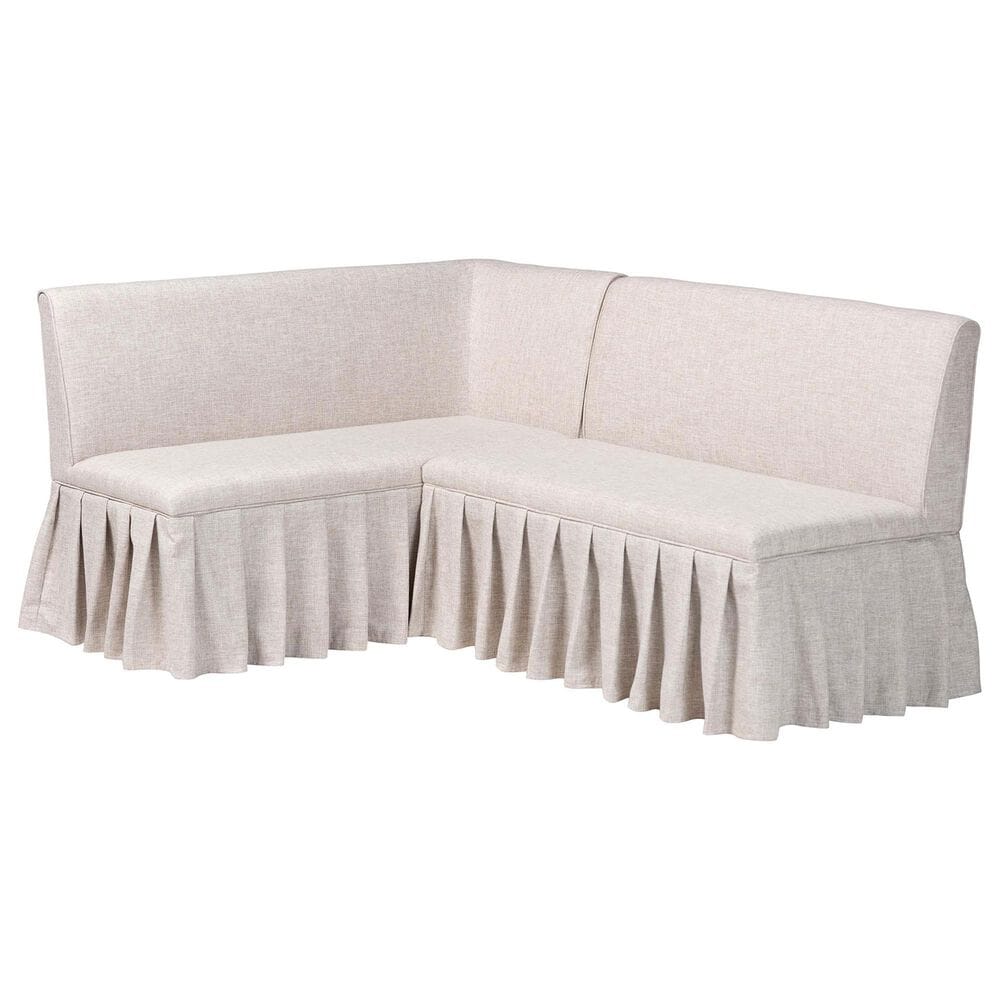 Baxton Studio Bryna 2-Piece Dining Nook Bench Set with Beige Cushion in Dark Brown, , large
