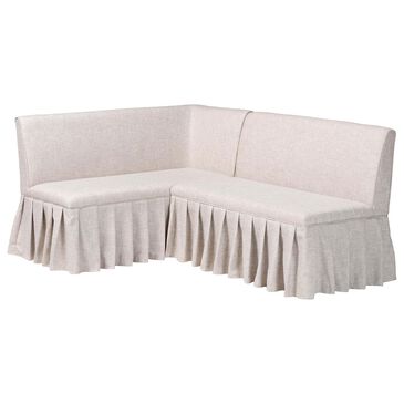 Baxton Studio Bryna 2-Piece Dining Nook Bench Set with Beige Cushion in Dark Brown, , large