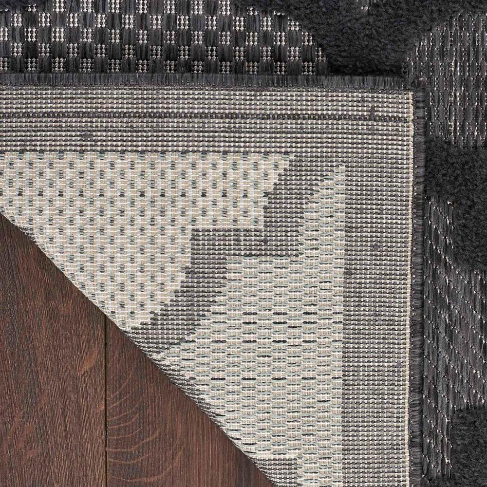 Nourison Easy Care 8&#39; x 10&#39; Charcoal and Black Indoor/Outdoor Area Rug, , large