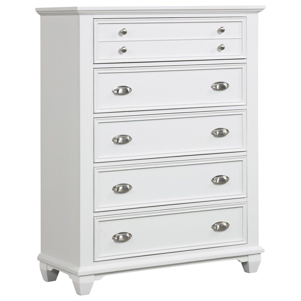 New Heritage Jamestown 5-Piece King Bedroom Set in White Brushed, , large