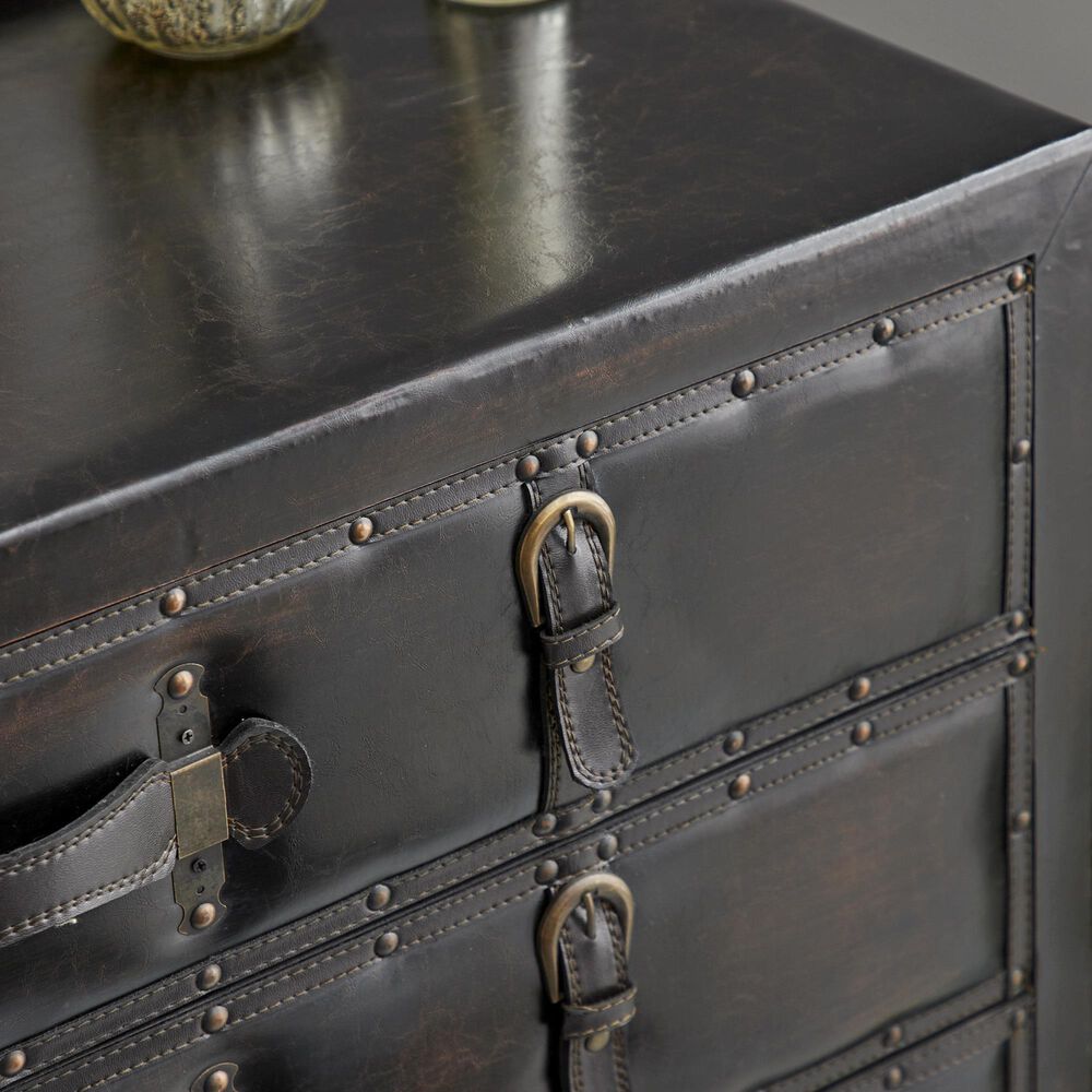 Maple and Jade 5-Drawer Room Chest with Stud and Buckle Detail in Black, , large
