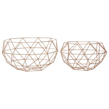 Maple and Jade Contemporary Metal Tray in Gold (Set of 2), , large