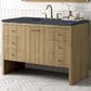 James Martin Vanities Hudson 48" Single Bathroom Vanity in Light Natural Oak with 3 cm Charcoal Soapstone Quartz Top and Rectangular Sink, , large