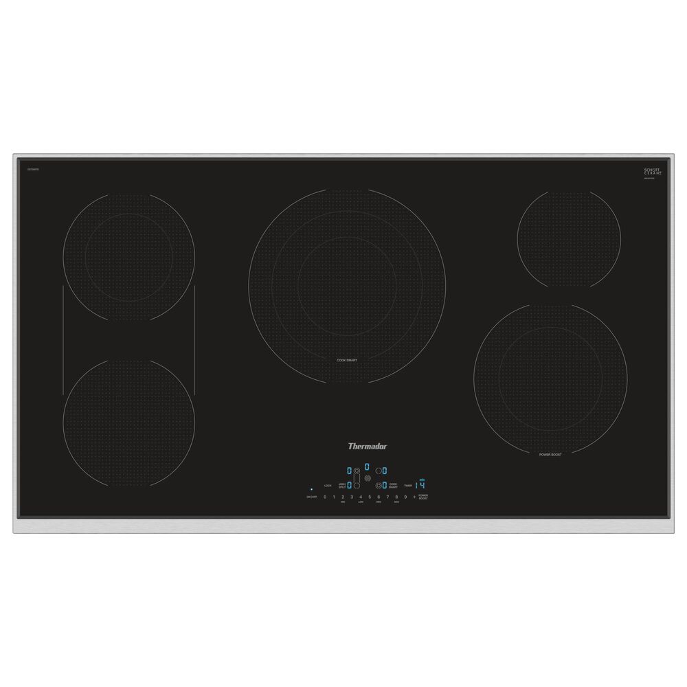 Thermador 36" Masterpiece Touch Control Electric Cooktop - Black Frameless, , large