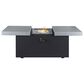 Slate and Company Rectangular Functional Fire Pit in Black and Concrete, , large