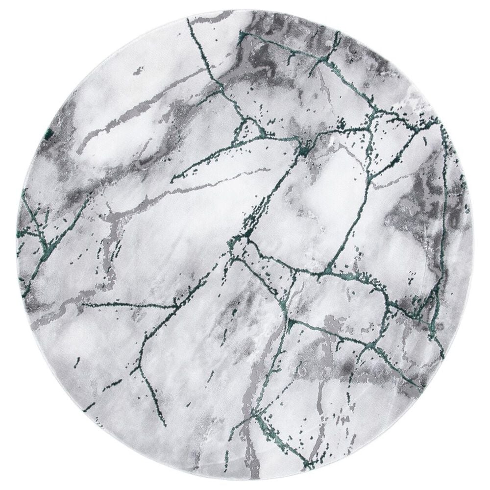 Safavieh Craft CFT877Y 5"3" Round Grey and Green Area Rug, , large