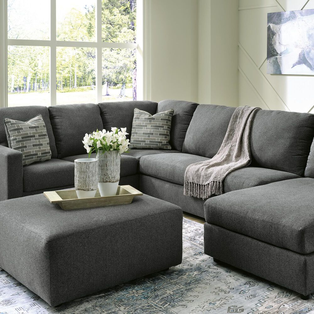 Ashley Edenfield Oversized Accent Ottoman in Charcoal, , large
