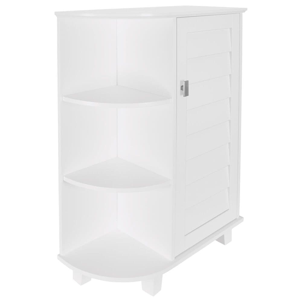 RiverRidge Home Brookfield 1-Door Floor Cabinet with Side Shelves in White, , large