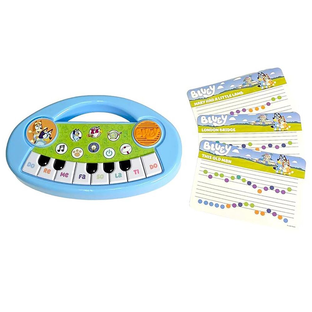 Bluey Music Time Band Electronic Keyboard Musical Instrument in Blue, , large