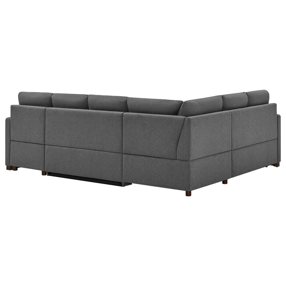 Lifestyle Solutions Edgewood Stationary Convertible Sleeper Sectional in Charcoal, , large