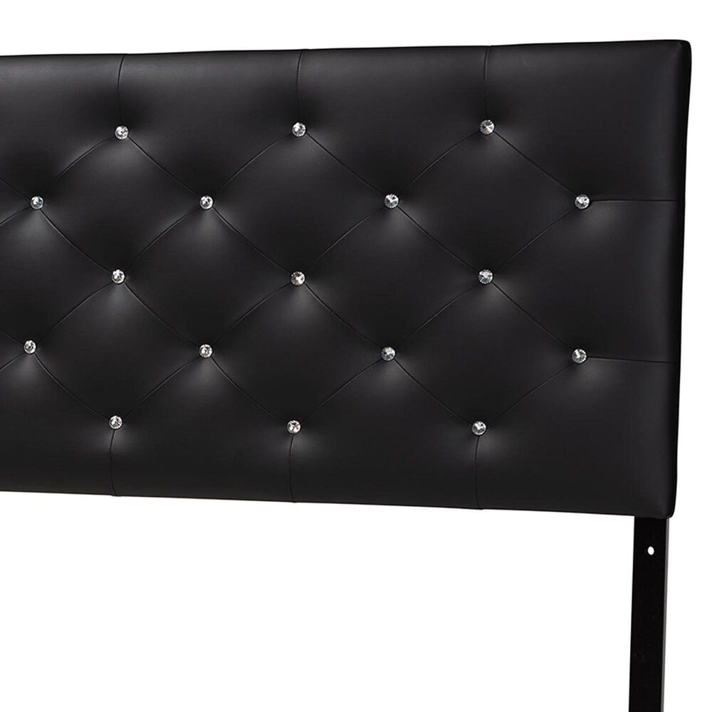 Baxton Studio Viviana Full Upholstered Headboard in Black, , large