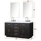 Lexora Home Abbey 60" Double Bathroom Vanity in White Oak with 2 cm White Quartz Top and Rectangular Sinks, , large