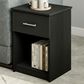 HOMLUX 1-Drawer Modern Nightstand with Bar Handle in Americano, , large
