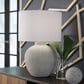 Ashley Calbert Poly Table Lamp in Warm Gray and Antiqued White, , large