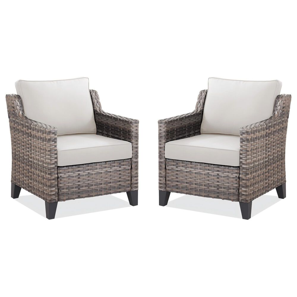 Sunwell Garden Patio Stationary Chair with Gray Frame in Beige (Set of 2), , large