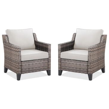 Sunwell Garden Patio Stationary Chair with Gray Frame in Beige (Set of 2), , large