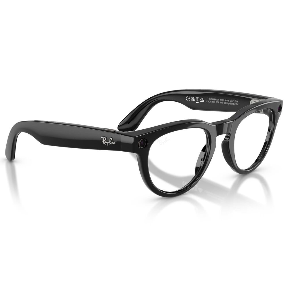 Rayban Glasses Headliner Gen 2 Low Bridge Fit Sunglasses with Clear and Sapphire Transitions Lenses in Shiny Black, , large