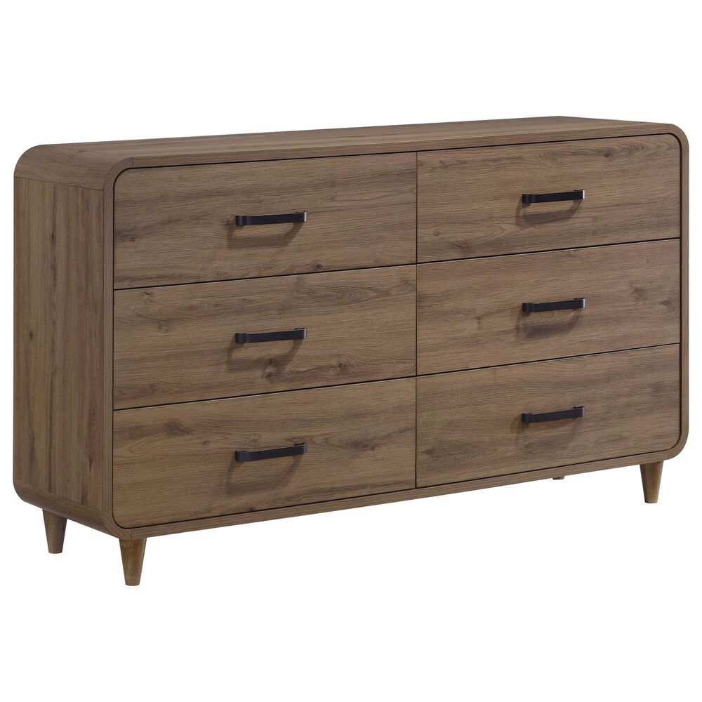 Crown Mark Nyomi 6-Drawer Dresser Only in Light Brown, , large