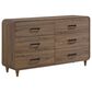 Crown Mark Nyomi 6-Drawer Dresser Only in Light Brown, , large