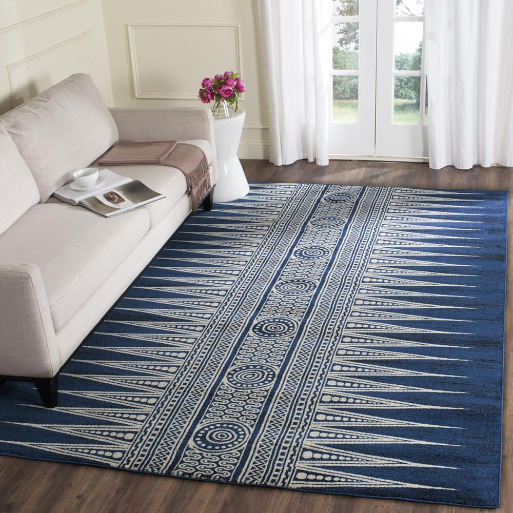 Safavieh Evoke EVK226A-3 3" x 5" Royal/Ivory Area Rug, , large