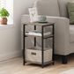HOMLUX 3-Tier End Table with Open Shelf Storage Display in French Oak, , large