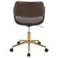 Lumisource Margarite Task Chair with Espresso Faux Leather Cushion in Gold, , large
