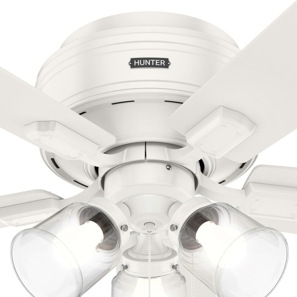 Hunter Crestfield Low Profile 42&quot; Ceiling Fan with Lights in Fresh White, , large