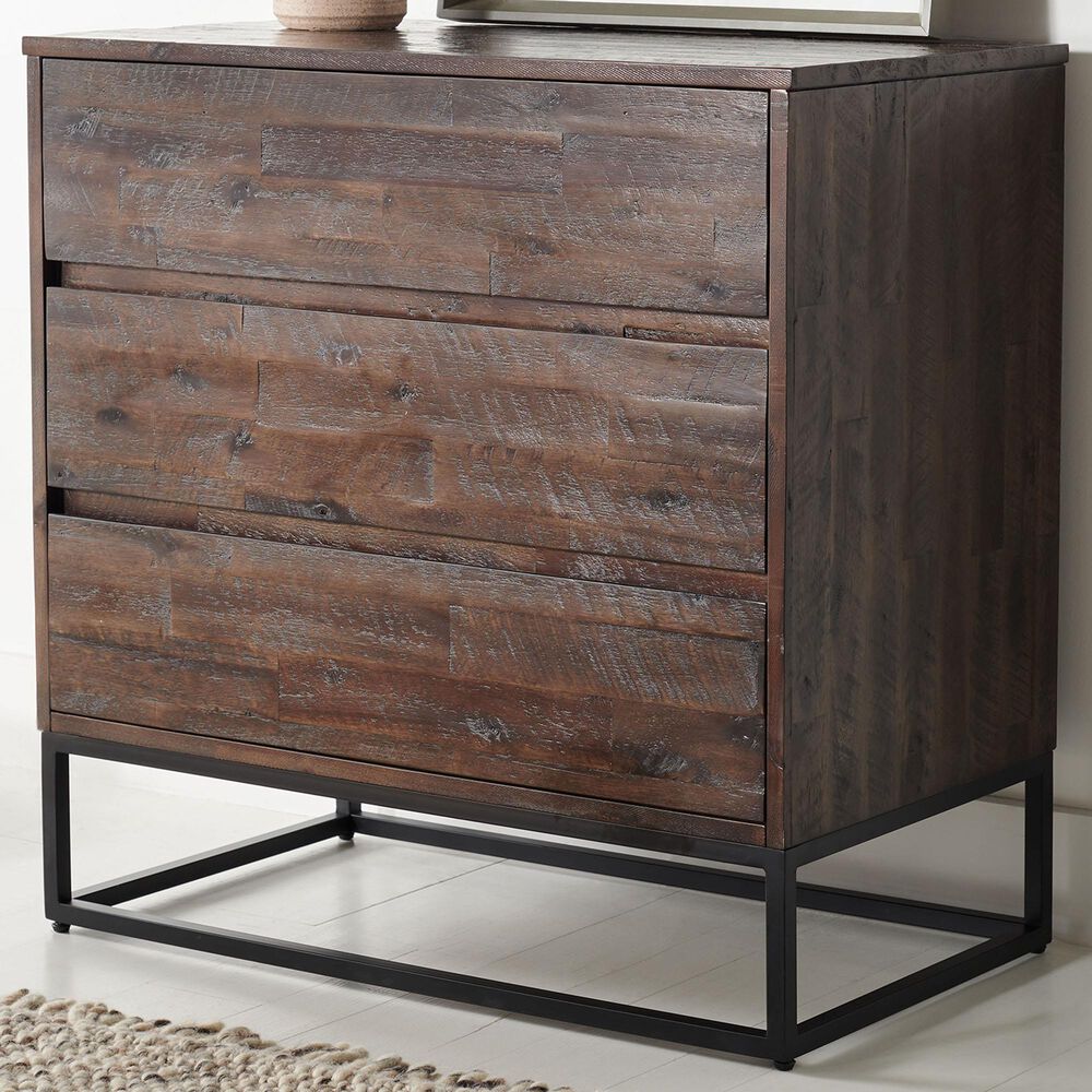 Safavieh Emmarose 3 Drawer Dresser in Chocolate Brown/Black, , large