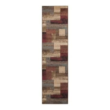 Surya Riley RLY-5004 2" x 7"5" Red/Brown/Camel Runner, , large