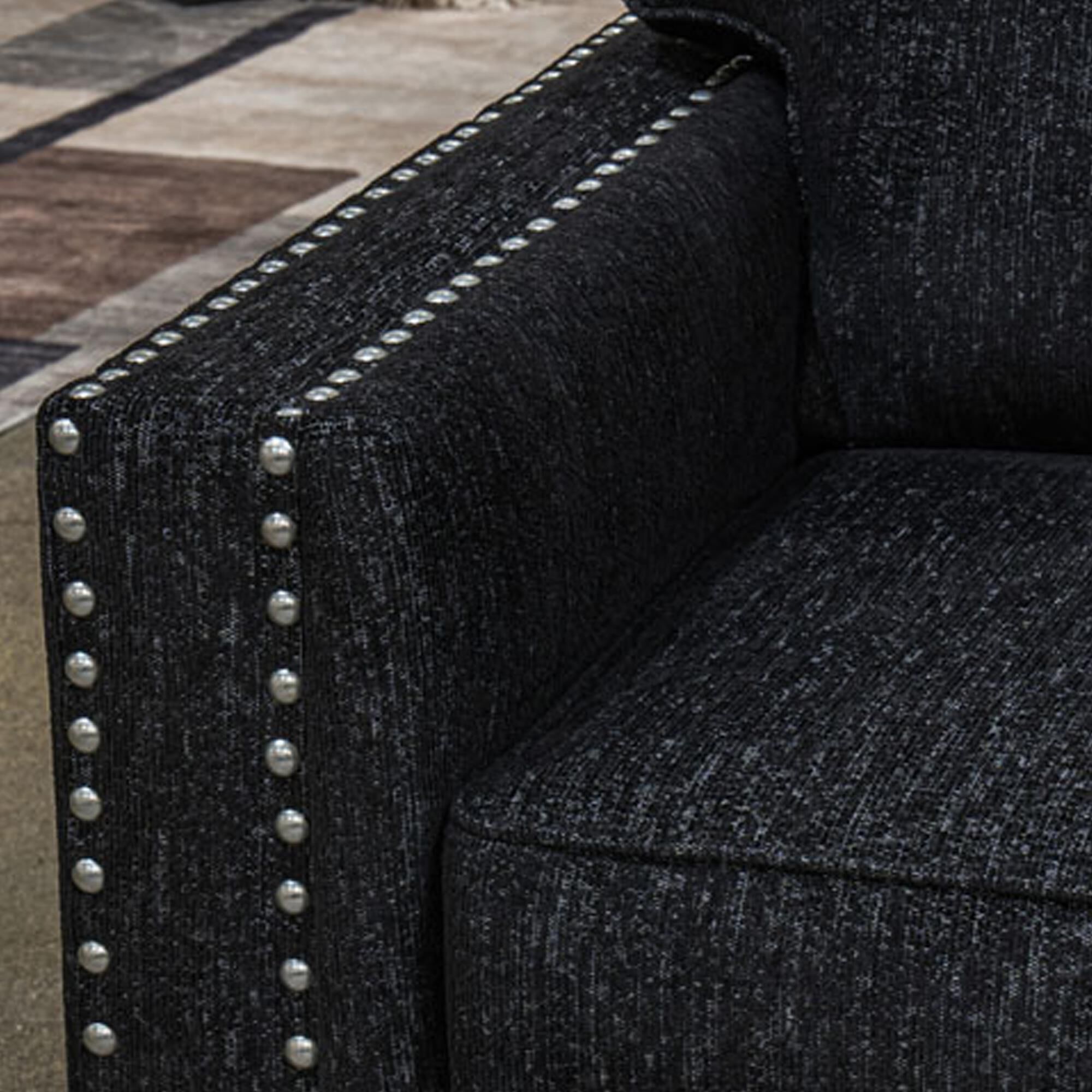 Ashley Jasmine Peaks Stationary Loveseat in Coal