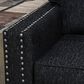 Ashley Jasmine Peaks Stationary Loveseat in Coal, , large