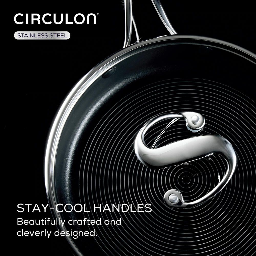 Circulon 10-Piece Nonstick Cookware Set with Bonus Slotted Turner in Stainless Steel, , large
