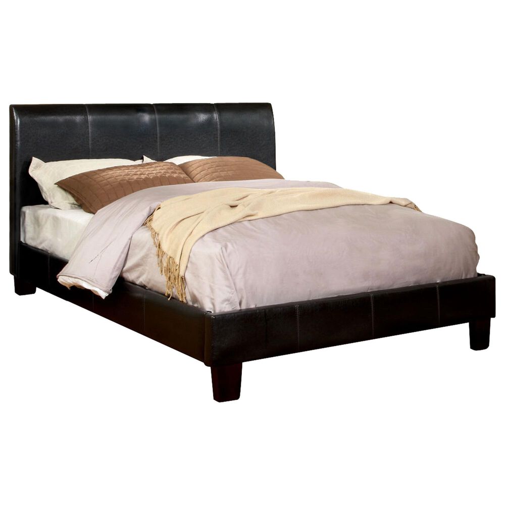 Furniture of America Stevens Queen Upholstered Bed in Espresso, , large