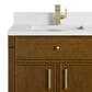 James Martin Bellshire 30" Single Bathroom Vanity in Honey Oak with Single Hole 3 cm White Zeus Silestone Top and Rectangular Sink, , large