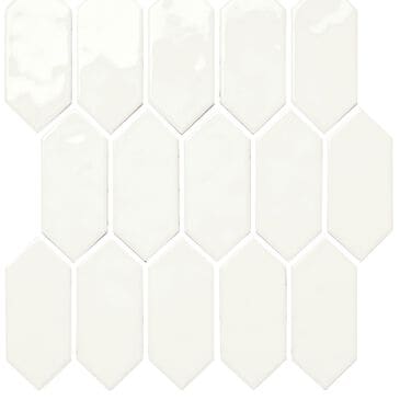 Dal-Tile Mythology Santorini 2" x 5" Picket Undulated on 11.125" x 12.25" Ceramic Mosaic Sheet, , large