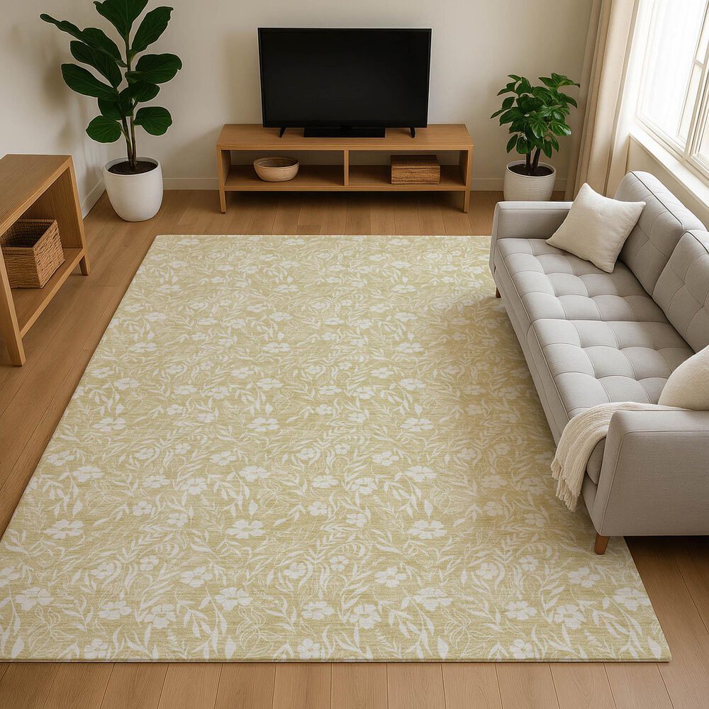 Dalyn Rug Company Soft Essentials Floral Wheat 9' x 12' Indoor/Outdoor Area Rug, , large