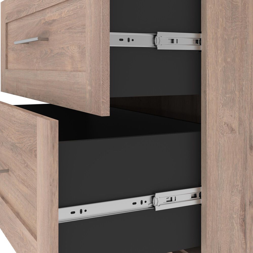 Bestar Pur 36&quot; Storage Unit with 3-Drawer in Rustic Brown, , large