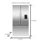 Fisher & Paykel 20.1 Cu. Ft. 3-Door French Door Refrigerator with Ice and Water in Stainless Steel, , large