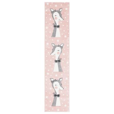 Safavieh Carousel  2"3" x 10" Pink and Ivory Kids Runner, , large
