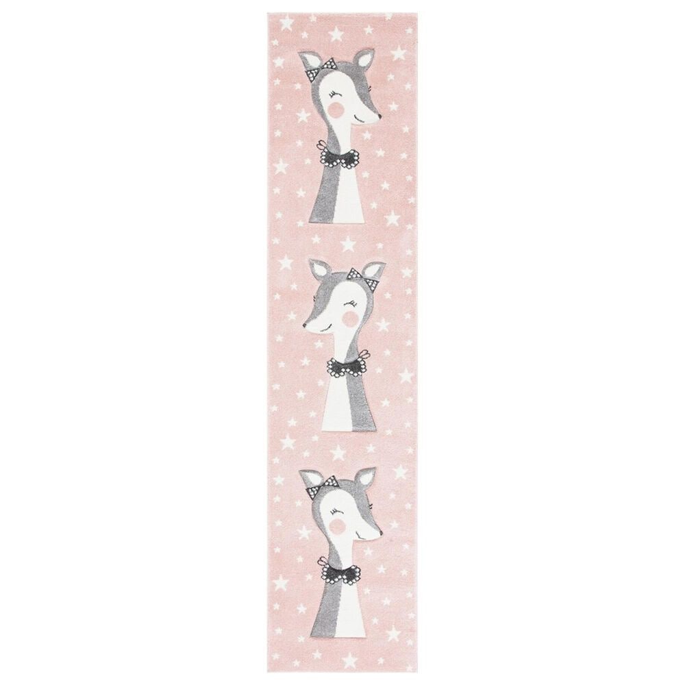 Safavieh Carousel 2"3" x 10" Pink and Ivory Kids Runner, , large