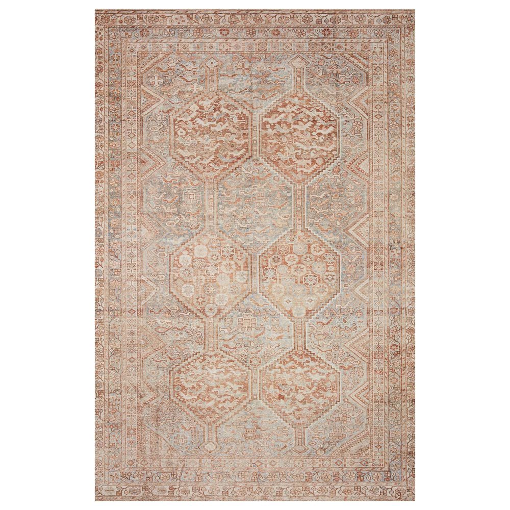 Loloi II Jules 5" x 7"6" Tangerine and Mist Area Rug, , large
