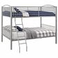 Linon Home Decor Heavy Full Over Full Bunk Bed in Pewter, , large